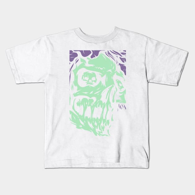 Slimy Skull Kids T-Shirt by MinnieWilks